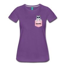 Load image into Gallery viewer, Pocket Kitty Women’s Premium T-Shirt - purple