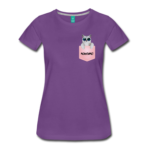 Pocket Kitty Women’s Premium T-Shirt - purple