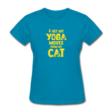 Load image into Gallery viewer, Yoga Cat Moves Women&#39;s T-Shirt - turquoise