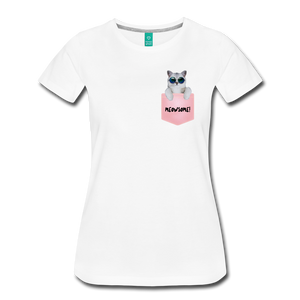 Pocket Kitty Women’s Premium T-Shirt - white