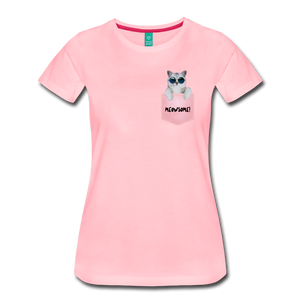 Pocket Kitty Women’s Premium T-Shirt - pink