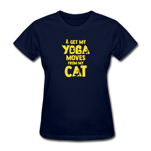 Load image into Gallery viewer, Yoga Cat Moves Women&#39;s T-Shirt - navy