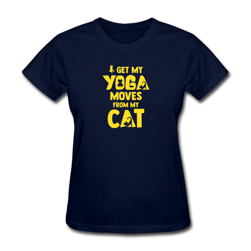 Yoga Cat Moves Women's T-Shirt - navy