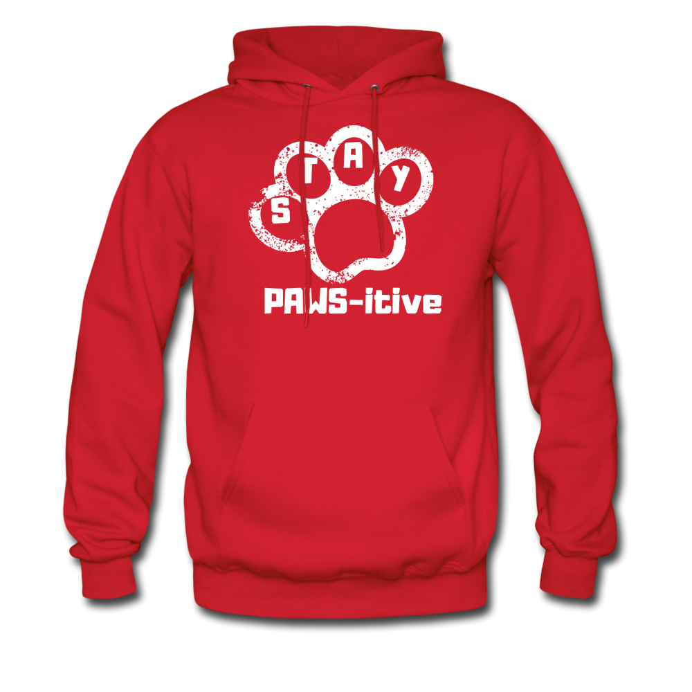 Stay PAWS-itive Unisex Hoodie - red