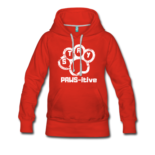 PAWS-itive Women’s Premium Hoodie - red