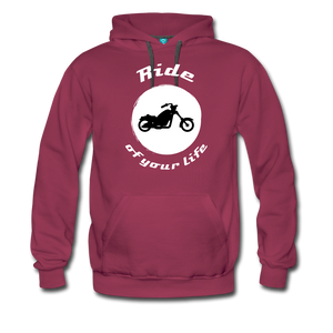 Ride of your LIfe BIKER Men’s Premium Hoodie - burgundy