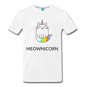 Meownicorn Unisex Premium T-Shirt - white