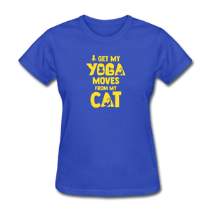 Yoga Cat Moves Women's T-Shirt - royal blue