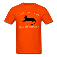 Load image into Gallery viewer, Live like a CAT Tee - orange